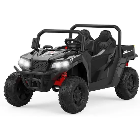 24V 4WD Electric Remote Control Ride-On Dump Truck, 2 Seat Kids Ride-On Truck with Music Player, LED Lights , Push Button Start Safety System image {8}