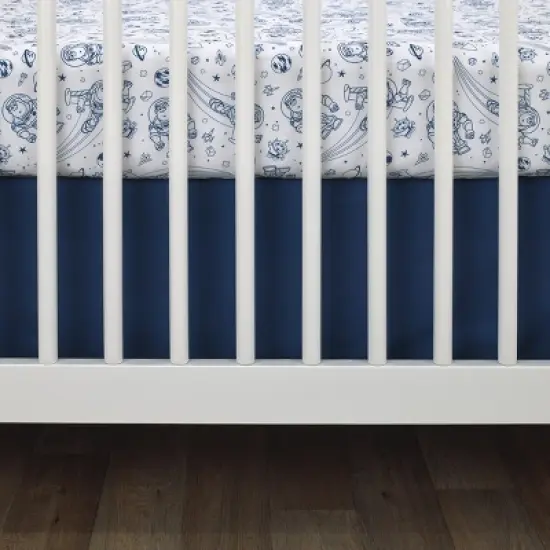 NoJo Disney Toy Story Outta This World Blue and White Nursery Fitted Crib Sheet image {2}