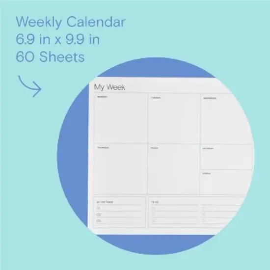 Noted by Post-it Weekly Calendar, White with pre-printed days: Office Supplies, 7.5x10 Inches, Uncoated Paper image {1}
