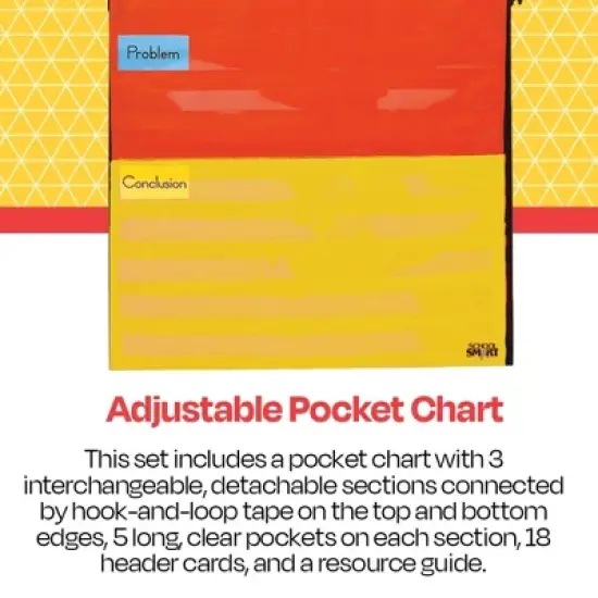School Smart Adjustable Pocket Chart, 60 x 34 Inches image {2}