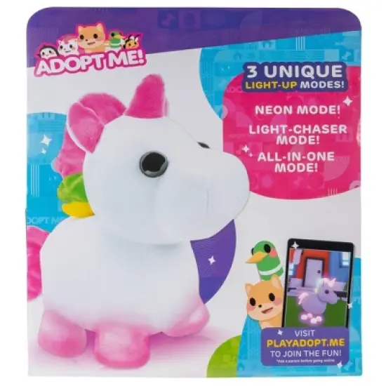 Adopt Me! Light-Up Neon Unicorn 12" Plush Toy image {4}