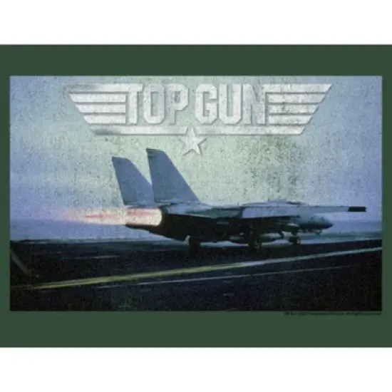 Junior's Top Gun Fighter Jet Ready for Takeoff Distressed Festival Muscle Tee image {1}