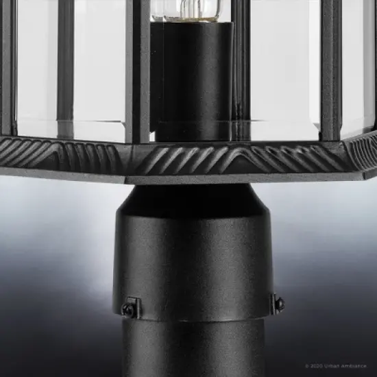 Urban Ambiance Luxury Transitional Outdoor Post Light 18.125''H x 9.75''W,  Midnight Black Finish,  Greensboro Collection, UHP1379 image {5}