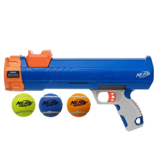 NERF 16" Blaster with 2.5" Non-Squeak Tennis Ball Dog Toy - 3pk image {4}