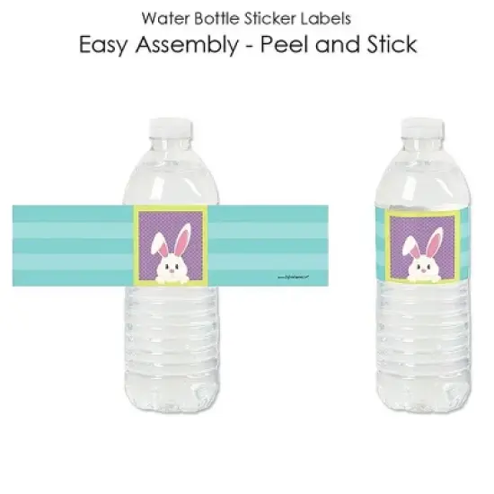 Big Dot of Happiness Hippity Hoppity - Easter Bunny Party Water Bottle Sticker Labels - Set of 20 image {1}