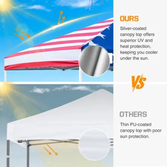 EAGLE PEAK 10x10 Pop Up Canopy Instant Tent w/ 4 Weight Bags image {4}