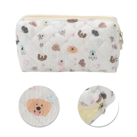 Unique Bargains Star Dog Makeup Bag White 1 Pc image {3}