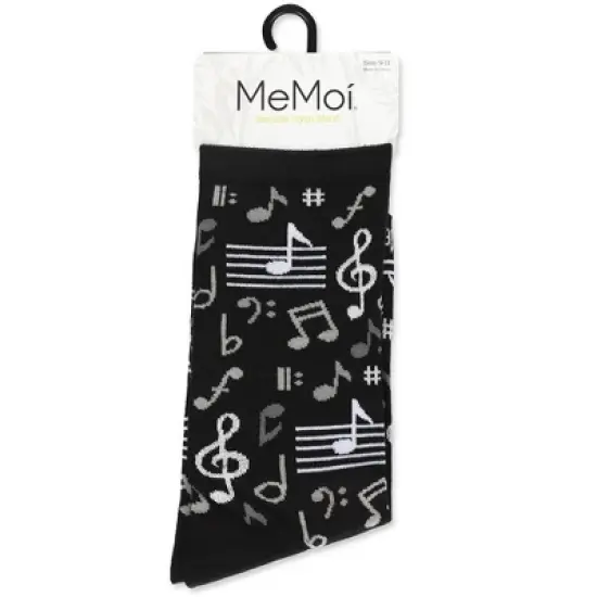 Memoi Musical Notes Bamboo Blend Crew Sock image {3}