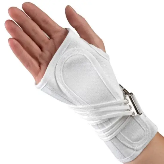 OTC Wrist Splint, Cock-Up Lacing, Canvas, ProChoice, White, Right image {4}
