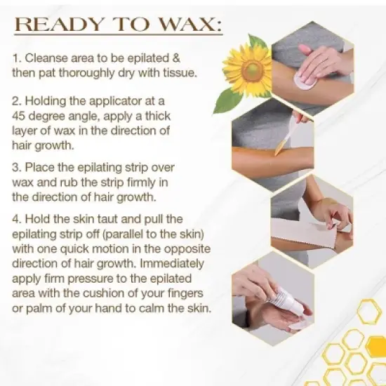 Gigi All Purpose Honee Microwave Wax - 8 oz (PACK OF 2) Painless Full Body Wax: Quality hair removal hard wax image {3}