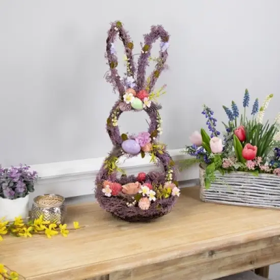 Northlight Floral Grapevine Bunny Shaped Easter Basket Decoration - 21" image {2}