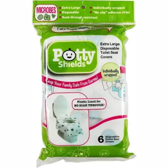 Disposable Toilet Seat Covers for Kids & Adults, 6 Pack - Germ Protect from Public Toilets- Waterproof, Individually-Wrapped, Plastic Lined image {2}