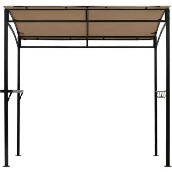 Tangkula 7' x 4.5' Grill Gazebo Patio BBQ Tent Shelter W/ Single Tier Canopy Beige/Brown image {6}