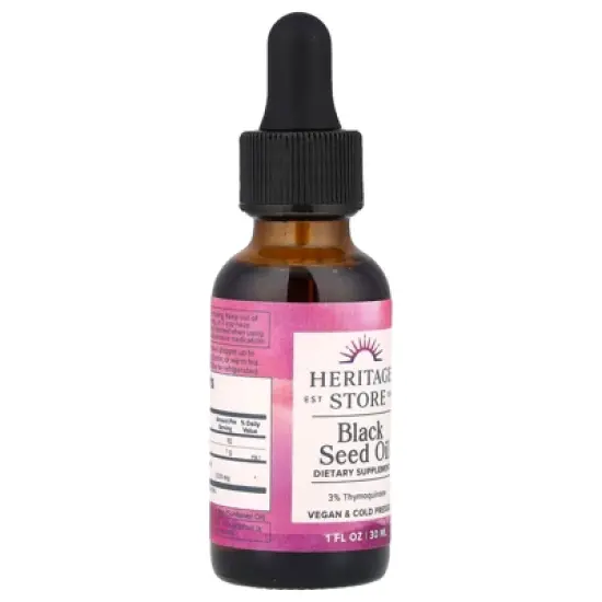 Heritage Store Black Seed Oil, 1 fl oz (30 ml) image {3}