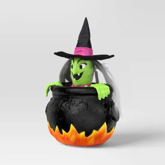 18" Rising Witch Cauldron Halloween Decorative Prop Black - Hyde and EEK! Boutique&trade; image {2}
