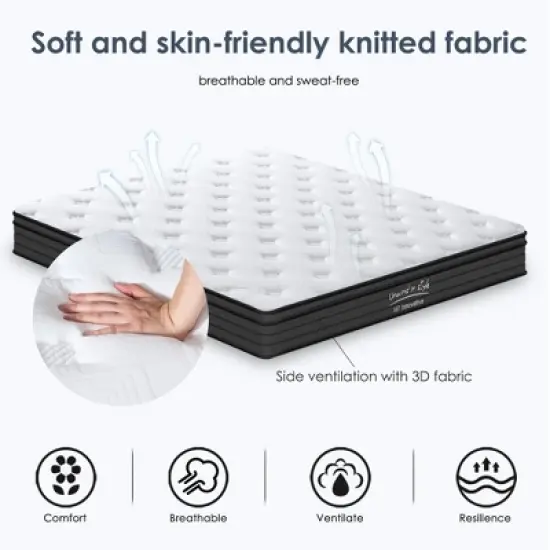 Dexmalle 10 Inch Hybrid Mattress With Individually Pocketed Innerspring image {9}