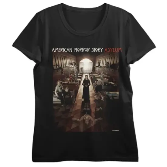 American Horror Story Asylum Poster Art Crew Neck Short Sleeve Black Women&rsquo;s T-shirt image {2}