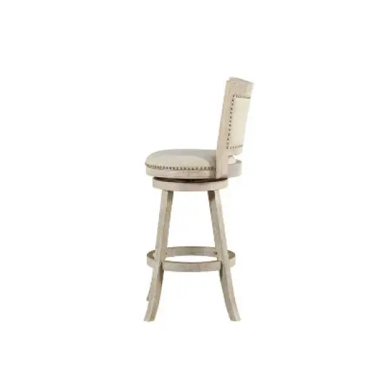 29" Melrose Swivel Barstool Ivory Wire Brush - Boraam image {2}