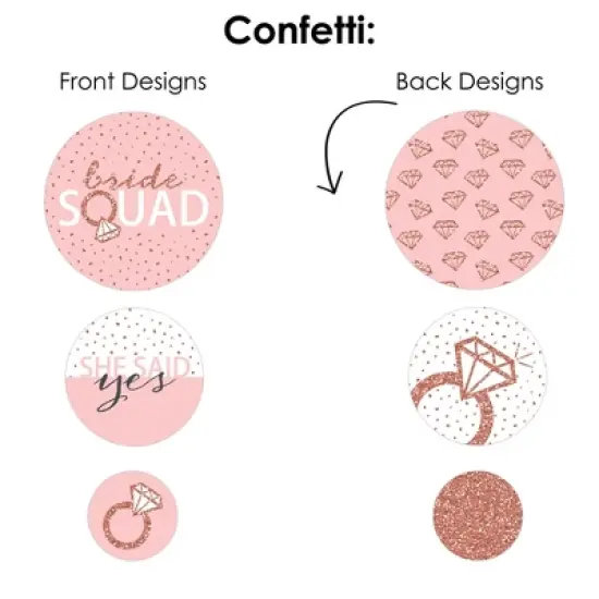 Big Dot of Happiness Bride Squad - Rose Gold Bridal Shower or Bachelorette Party Decor and Confetti - Terrific Table Centerpiece Kit - Set of 30 image {4}