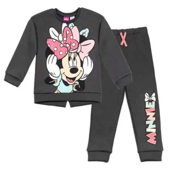 Disney Minnie Mouse Fleece Pullover Sweatshirt Pants Set Gray image {7}