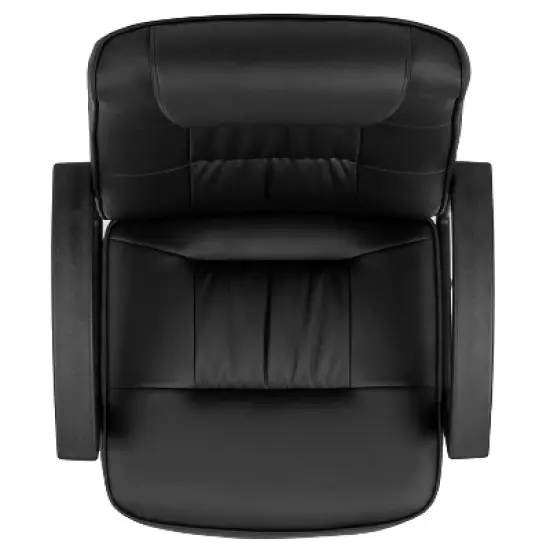 Flash Furniture Biscayne Flash Fundamentals High Back Black LeatherSoft-Padded Task Office Chair with Arms image {8}
