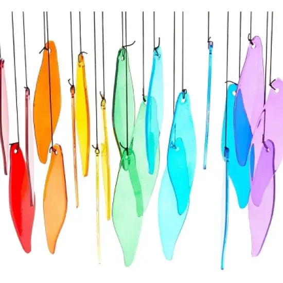 Okuna Outpost Rainbow Wind Chimes for Outdoor or Indoor Decor (11.22 x 18.9 Inches) image {5}
