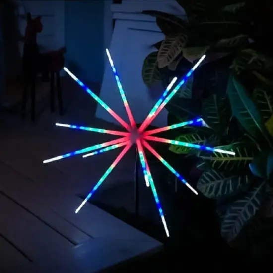 Flipo Multi-Colored Sparkler 126 LED Garden Lights Waterproof Great for Holidays Parties & More Control Brightness & Mode W/Remote Control image {3}