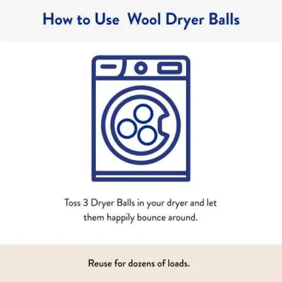 The Clean People 100% New Zealand Wool Dryer Balls &ndash; Wool for Laundry, Fabric Softening, Anti-Static, No Lint, Odorless & Reusable image {3}