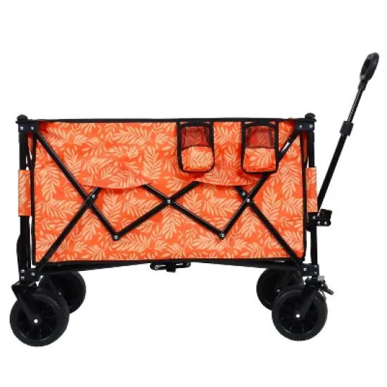 Collapsible Foldable Extended Wagon with 480lbs Weight Capacity, Heavy Duty Folding Utility Garden Cart with image {4}