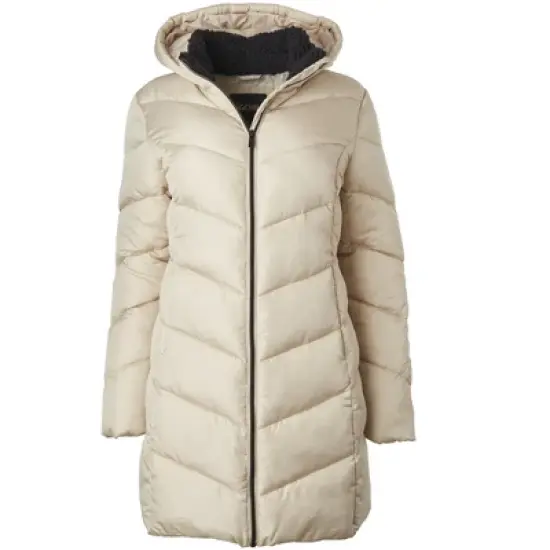 Big Chill Women's Plus Size Long Chevron Puffer w/ Lined Collar image {6}