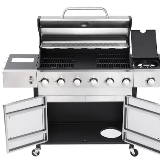 APRILSOUL56.69"6-Burner Propane Gas Grill With Side Burner,Silver image {5}