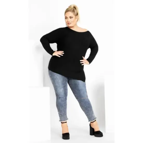 Women's Plus Size Lean In Jumper - black | CITY CHIC image {3}