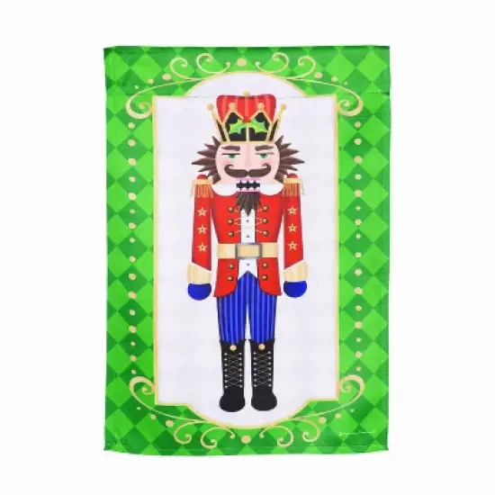Evergreen Trio Nutcracker Reversible Suede Garden Flag 12 x 18 Inches Indoor Outdoor Decor image {1}