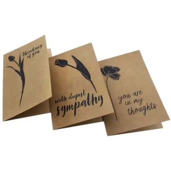Juvale 36 Pcs Sympathy Cards, Kraft Paper Floral Bird Greeting Cards & Envelopes image {5}