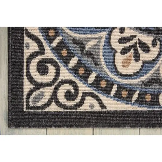 Nourison Caribbean CRB15 Ivory/Charcoal Indoor/Outdoor Area Rug image {3}