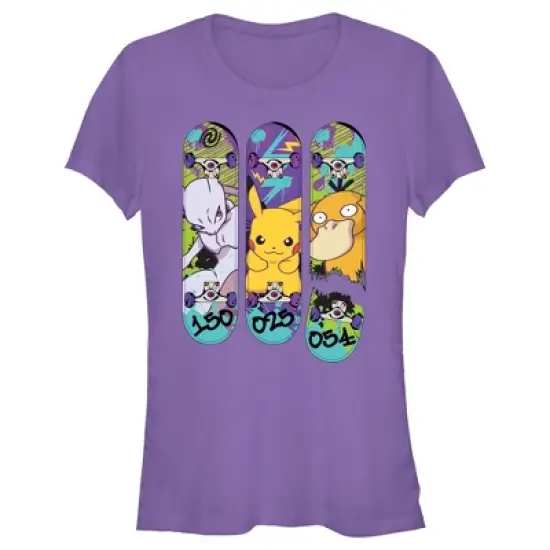Junior's Pokemon Mewtwo, Pikachu, and Psyduck Skateboard Decks T-Shirt image {3}