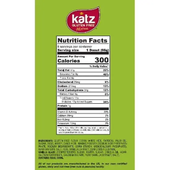 Katz Frozen Gluten Free Glazed Donuts - 14oz image {2}