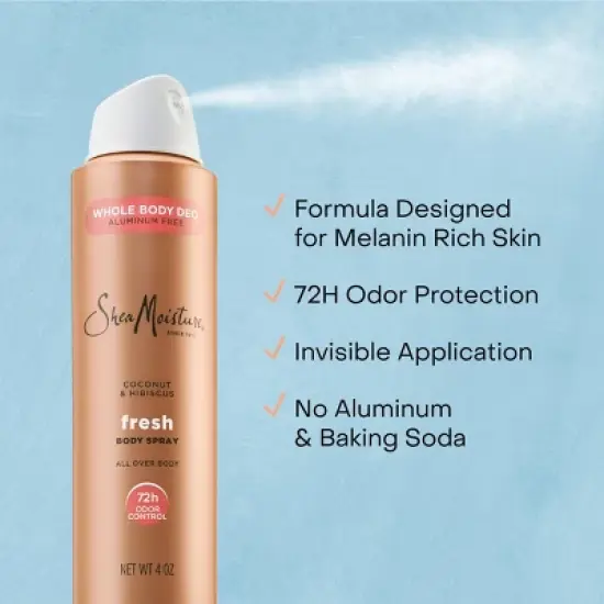 SheaMoisture Whole Body Deodorant Spray - Coconut & Hibiscus - Aluminum-Free 4oz image {3}