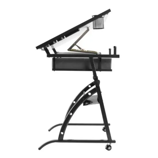 Core Drawing Table and Stool Set Charcoal Black/White - studio designs image {4}