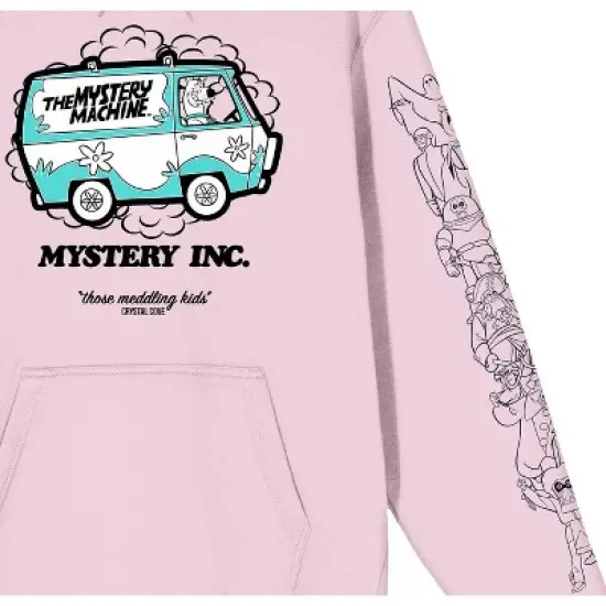Scooby Doo Mystery Inc Local Ad Long Sleeve Cradle Pink Men's Hooded Sweatshirt image {1}