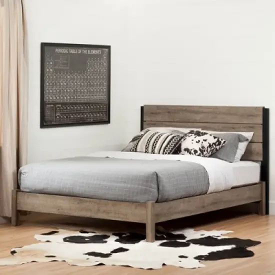 Munich Headboard Weathered Oak/Matte Black - South Shore image {4}