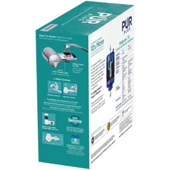 PUR Filtration PLUS Faucet Horizontal Mount Water Filtration System Chrome PFM400H: Best Sink Filter, Lead & Mercury Removal, Easy Install image {12}