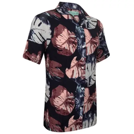 Mio Marino Mens Casual Button-Down Hawaiian Short Sleeve Shirt image {9}