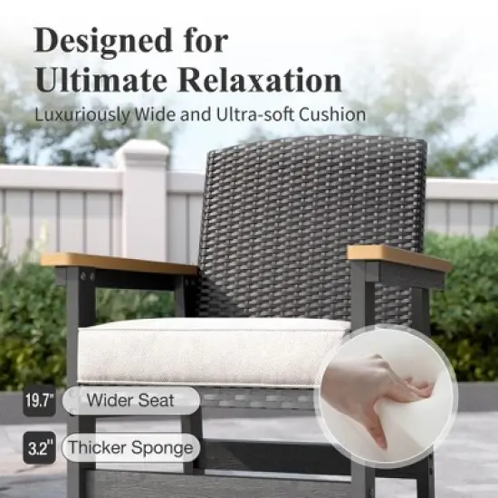 Captiva Designs 7pc Patio Furniture Set with Rectangle Table and Arm Chairs image {11}