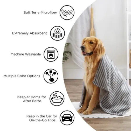 Bone Dry Microfiber Trellis Printed Pet Towel 3 Piece Set, Rose image {7}