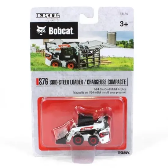 ERTL Kids 1/64 Bobcat S76 Skid Steer, White and Red, 16424 image {5}