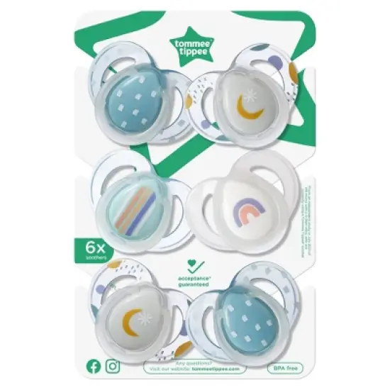 Tommee Tippee Night Pacifier 6-18m - White and Gray - 6pk image {5}