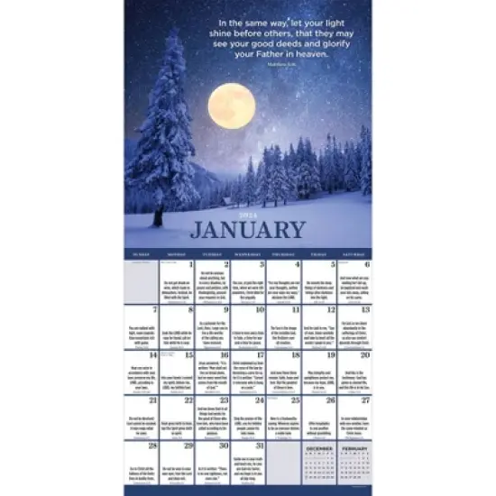 TF Publishing 2024 Wall Calendar 12"x12" Daily Verse image {1}