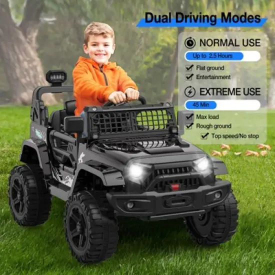 12V Kids Ride On Truck, Toddlers Battery Powered Electric Vehicle with Remote Control image {2}