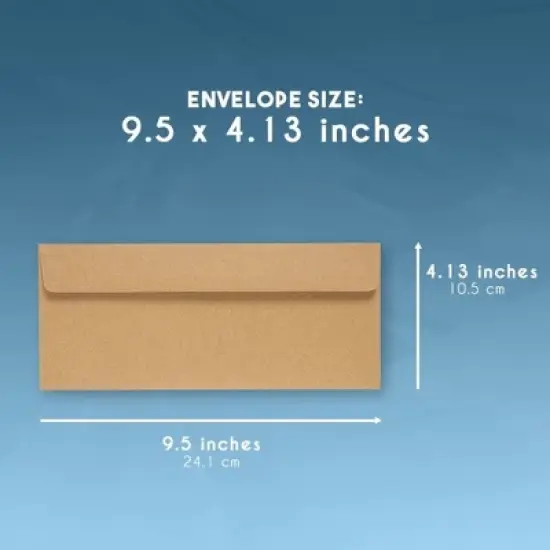 Paper Junkie 100 Pack Bulk #10 Brown Envelopes with Gummed Seal for Invitations, Mailing Letters, Checks, 4-1/8 x 9-1/2 in image {5}